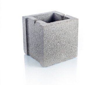 Bloque de cemento mitad para muro de 20 cm. de espesor